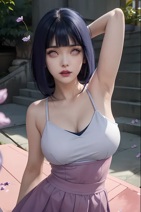 a close up of a person with long hair and a hoodie, hinata hyuga, hinata hyuga from naruto, from naruto, as an anime character, ...