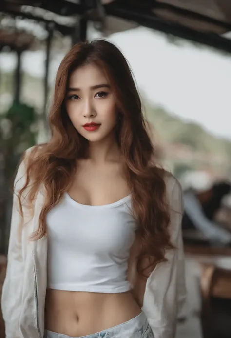 Girls JK short skirt in wet t-shirt and miniskirt，full bodyesbian，Slim figure，Gilet blanc，Oversized bust，slender girl，18 years old girls，ChineseGirl，The T-shirt was torn，Expose the upper part of the chest