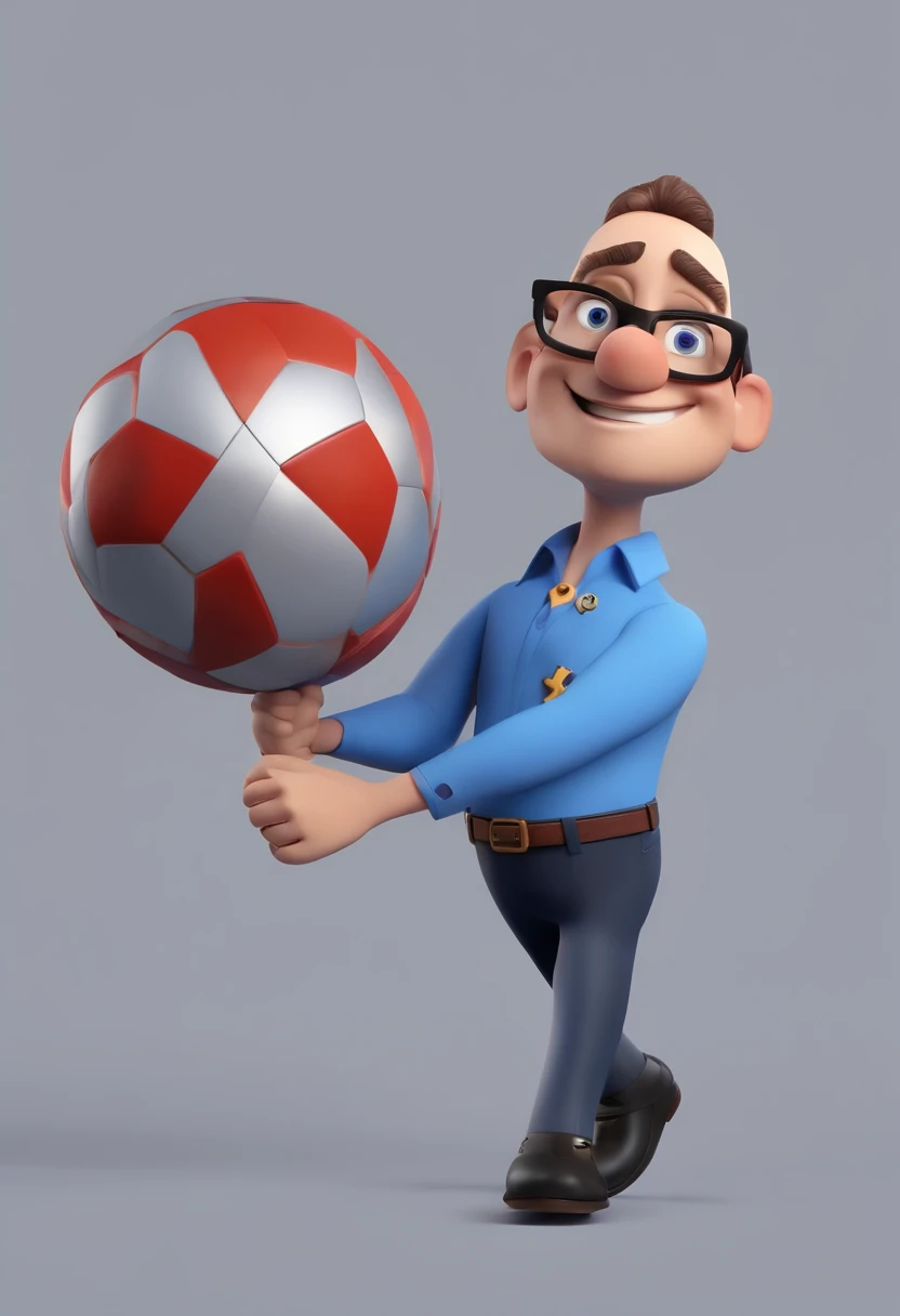 Cartoon character of a man wearing black glasses and a blue shirt, um personagem animado, Caractere estilizado, animation style rendering, 3D estilizado, Arnold Maya render, 3 d render stylized, toon render keyshot, Personagem 3D, Personagem 3D, 3d renderi...