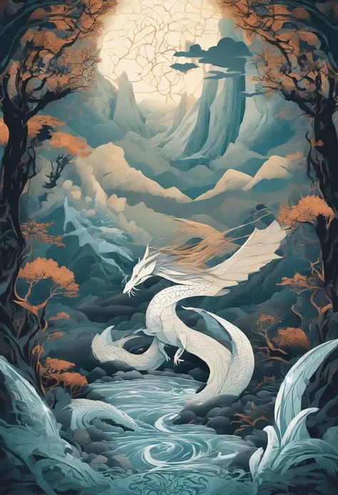 (best quality,highres:1.2),ultra-detailed,realistic,photorealistic:1.37,wizard surfing upon a serpent dragon,illustration,fantasy,spellbinding landscape,colorful palette,enchanted atmosphere,mystical lighting,flowing robes,magic staff,wind-swept hair,majes...