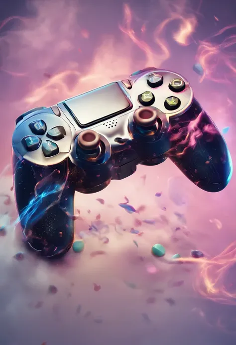 A closeup of a video game controller with lots of smoke, Player aesthetics, Tema jogador, para ps5, jogos, Controladores, HQ 4K papel de parede do telefone, capa de videogame, joga videogame, controle de videogame, Playstation, brilho colorido, game aesthe...