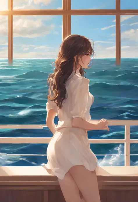 (masterpiece, best quality),nsfw,
1girl, serafuku, happy, window, ocean,