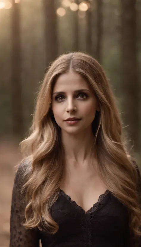 very long hair, looks like sarah m gellar