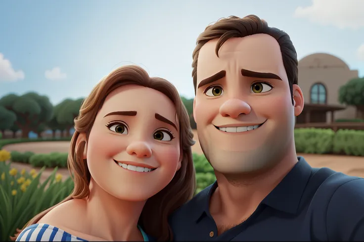 casal no estilo disney pixar, alta qualidade, melhor qualidade