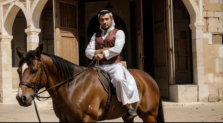 arabic man riding a horse