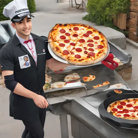 realistic pizza man