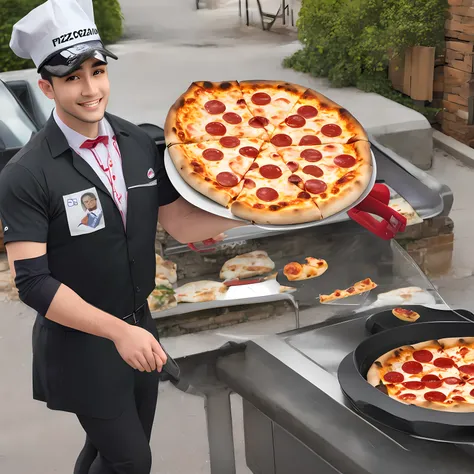 realistic pizza man