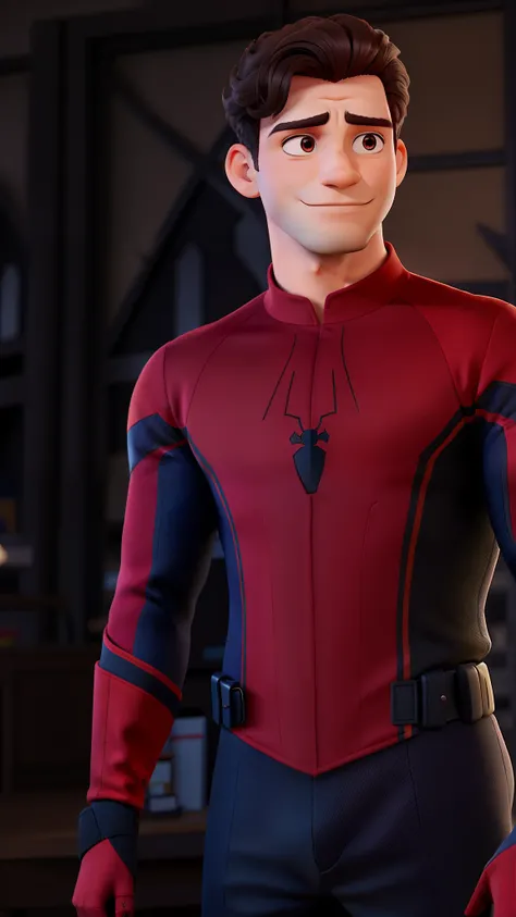 Homem vestido com uniforme do homem aranha