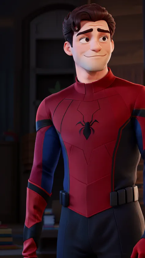 Homem vestido com uniforme do homem aranha