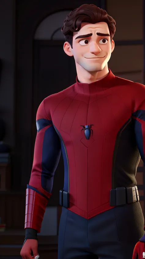 Homem vestido com uniforme do homem aranha