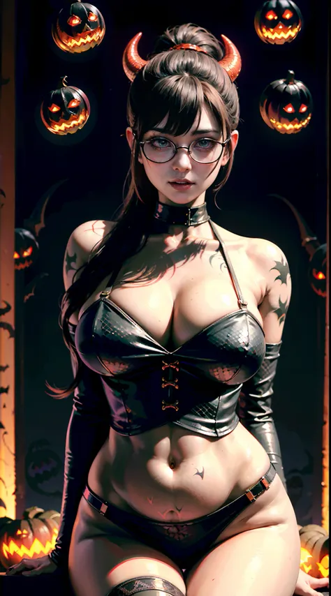 Wearing glasses、there is a woman in a corset posing for a picture, goddess of Japan, seductive tifa lockhart portrait, an oppai cyberpunk, with glasses, biomechanical oppai, Tifa Lockhart, anaglyph effect ayami kojima, sakimichan hdri, gorgeous chinese mod...