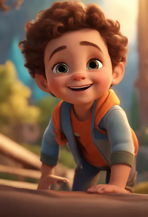 (best quality,4k,8k,highres,masterpiece:1.2),ultra-detailed,(realistic,photorealistic,photo-realistic:1.37),boy character,illustration,Pixar style,cartoonish,toddler boy,adventurous,energetic,playful,expressive face,brown eyes,cute smile,lively personality...