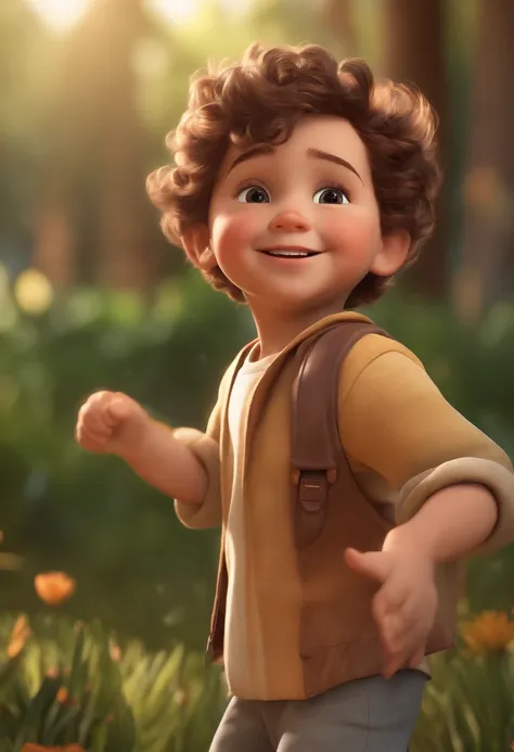 (best quality,4k,8k,highres,masterpiece:1.2),ultra-detailed,(realistic,photorealistic,photo-realistic:1.37),boy character,illustration,Pixar style,cartoonish,toddler boy,adventurous,energetic,playful,expressive face,brown eyes,cute smile,lively personality...