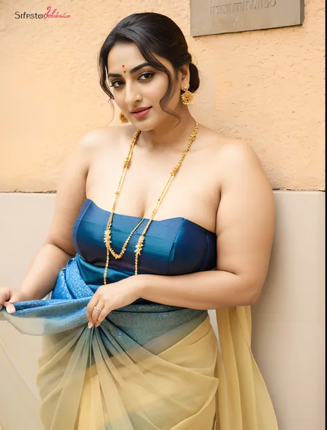 foto raw, photorealistic, photography, full body shot, master shot, goddess like beauty, perfect thick chubby mallu desi aunty b...