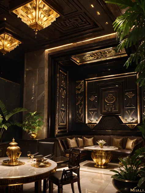 incredible luxurious futuristic restaurant in Ancient Vietnamese style with many ((lush plants)) (lotus flowers), ((amazing waterfalls)), (marble), ((precious minerals)), ((metals)), (gemstones), crystals, ((water)), futuristic luxury furniture, ((hierogly...