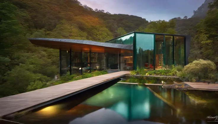 house of glass, paisagem ampla,