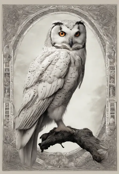 （Close-up of a pure white owl standing on a human shoulder），（Pure white owl：1.37），Pure white owl，Pure white owl，（Stand on Athenas shoulders），（Stand on the shoulder:1.37） The owls face is round, Big blue eyes, very large eyes, short, Curved beak, short, Den...