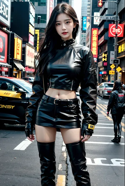 a woman stands next to a motorcycle, cyberpunk 2 0 y. o model girl, cyberpunk beautiful girl, beautiful cyberpunk woman model, c...