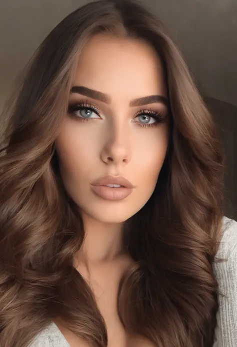 Arafed Mujer totalmente , Chica sexy con ojos marrones, ultra realista, meticulosamente detallado, Retrato Sophie Mudd, brown hair and large eyes, selfie de una mujer joven, Ojos de Dubai, Violeta Myers, sin maquillaje, Maquillaje natural, staring directly...