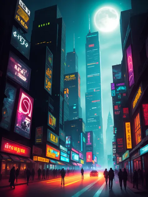 Fantasy cyberpunk night freedom