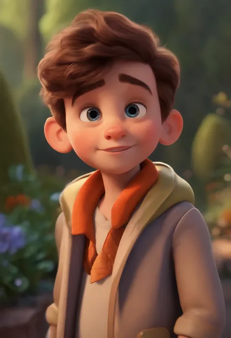 Image of a boy for a story in a YouTube video in Pixar format, Hes the little allabester, Hes the class leader, Hes outgoing, Playful and gets up for a lot of things