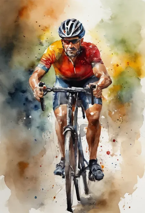 Ciclista beatuy, homem , desenhada por ppublish, pena, cores