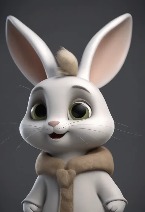 personnage de dessin animé d’un lapin blanc avec des taches grises personnage d’animation, Caractère stylisé, Rendu de style d’animation, 3D stylisée, Rendu Arnold Maya, Rendu 3D stylisé, Toon Render Keyshot, Caractère 3D, Caractère 3D, Rendu 3D stylisé, R...