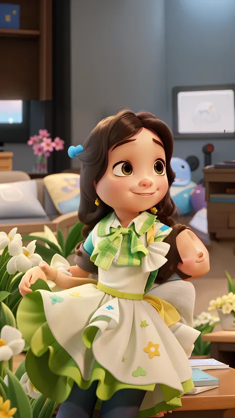 Uma menina linda de 12 anos estilo pixar, alta qualidade, melhor qualidade