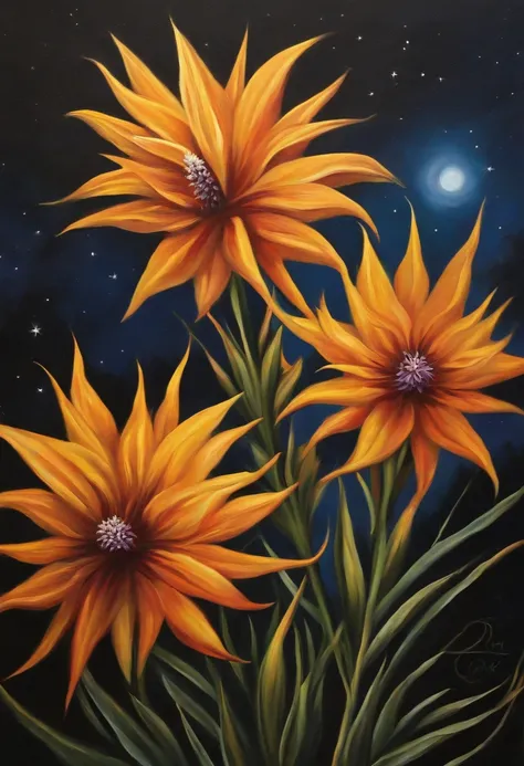 Oil Painting of the Four Blazing Star