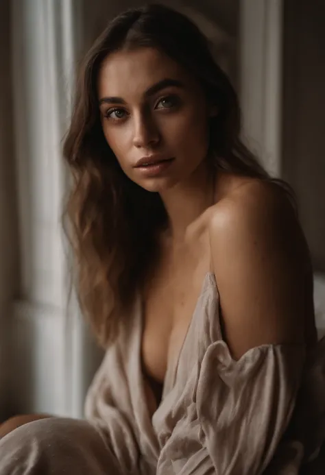 NSFW,  NUDE arafed woman, full-length photo, sexy girl with brown eyes, portrait sophie mudd, brown hair and large eyes, selfie of a young woman, bedroom eyes, violet myers, without makeup, natural makeup, looking directly at the camera, face with artgram,...