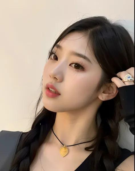 Un primer plano de una mujer con un collar en el cuello, Hermosa mujer surcoreana, Hermosa joven coreana, maquillaje popular de Corea del Sur, Hermosa joven coreana, maquillaje coreano popular, tzuyu de dos veces, Jinyoung Shin, Heonhwa Choe, Lee Ji - Eun,...