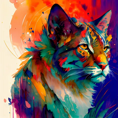 wtrcolor style, Digital art of an animal, official art, masterpiece, Beautiful, ((watercolor)), paint splatter, intricate details. Highly detailed, detailed, [dripping:0.5], Trending on artstation, by Rachel Walker, looking like a real painting, centered, ...