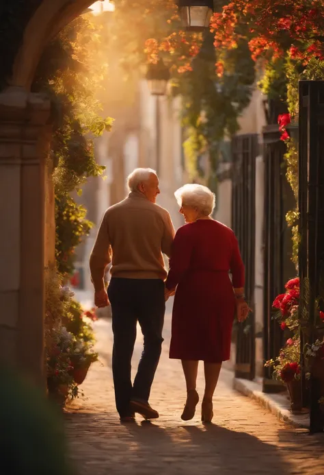 A grandmother and a young man in a romantic situation