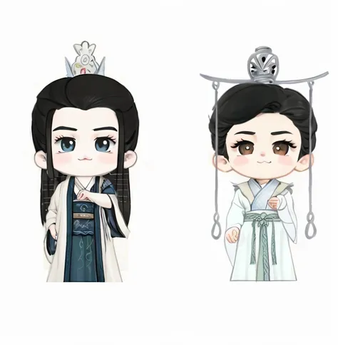 Several cartoon characters，There are different expressions on it, Inspired by Zhang Han, heise jinyao, Inspired by Seki Dosheng, official fanart, inspired by Wuzhun Shifan, full-body xianxia, full-body wuxia, High-quality fanart, zhao yun, high quality cha...