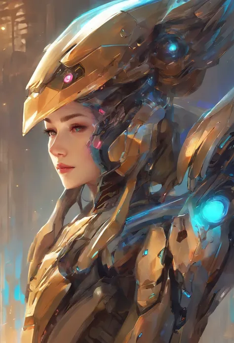 Anime girl in metal suit standing next to a giant robot, Guviz-style artwork, cyberpunk anime girls mecha, trending on cgstation, Guviz, by Russell Dongjun Lu, Digital cyberpunk anime art, Ross Tran 8 K, Guweiz on ArtStation Pixiv, girl in mecha cyber armo...