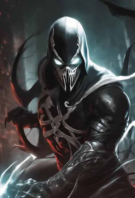 Venomized Assassin, assassin’s creed, Symbiote, tendrils, Beautiful comic art, high detail comic book art, style of raymond swanland, comic cover art, marvel art, high detailed official artwork, highly detailed exquisite fanart, author：Eddie Mendoza, Detai...