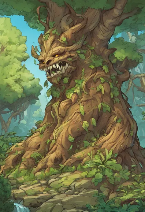 1 Dryad，Cartoon tree close-up，There is a face on it, treant, but rather a, ent treant dryad, the trees are angry, Evil Tree Elves, Groot, character art of maple story, oak tree ent, plant monster, tree druid, of the tree, treebeard, entity, Jane wood art s...