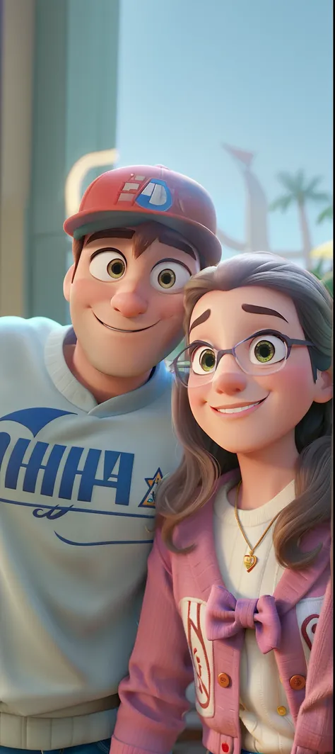 casal homem e mulher no estilo Disney Pixar, alta qualidade, melhor qualidade