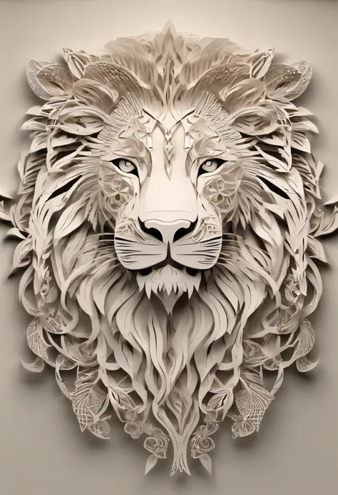 master part, an adult lion, beautiful render of a fairytale, no estilo da arte em papel, pintura de bonito, lindo como a lua, obra-prima muito intrincada, metal pintado, bela obra-prima intrincada, several layers, Misterioso, escola ocidental