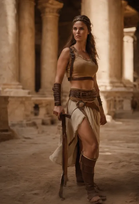 (((Masterpiece, highest quality, high definition, high detail)))), Lara croft if she lived during 2000 B.C. Hot, sexy, tomb raider, 2000 B.C. she has the same style as tomb raider nowadays, but she is using 2000 B.C. clothing. Beautiful, form fitting, fit,...