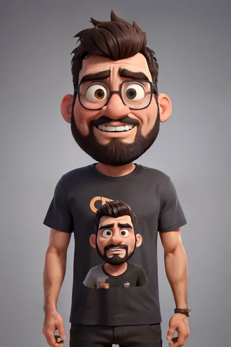 Obra-prima, de melhor qualidade Homem com barba curta e cabelo corte scumbag e camisa preta em barbearia, Miguel Vicente, menacing stare, Dr. Zeus, foto de perfil headshot, Um retrato de Rahul Kohli, Masterpice, daniel mirante, he is wearing a black t-shir...