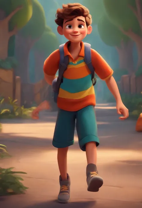 Image of a boy for a story in a YouTube video in Pixar format, Hes the little allabester, Hes the class leader, Hes outgoing, Playful and gets up for a lot of things