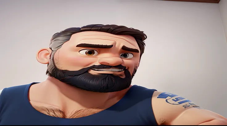 Um homem com barba, estilo Disney Pixar,alta qualidade, melhor qualidade