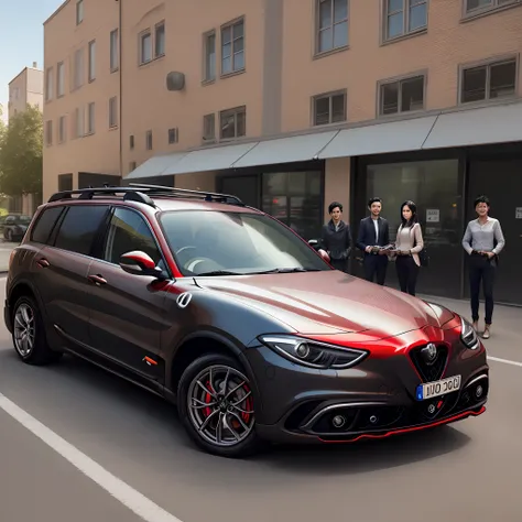 Alfa Romeo Crosswagon Q4 with hot chik