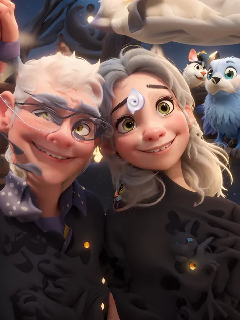 gata fofa de nome Luna  no estilo Disney pixar