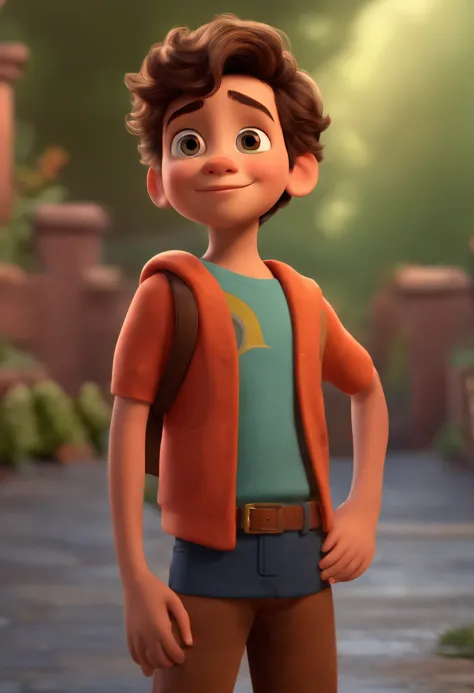 Image of a boy for a story in a YouTube video in Pixar format, Hes the little allabester, Hes the class leader, Hes outgoing, Playful and gets up for a lot of things