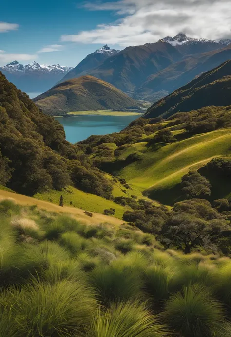 Prado verde，rebanho，Cloudless white sky，new zealand，4k，K HD |