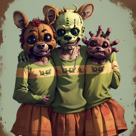 Imagem perturbadora do spring Trap de Fnaf 3 olhando no espelho e vendo ele cheio de sangue muito pesado