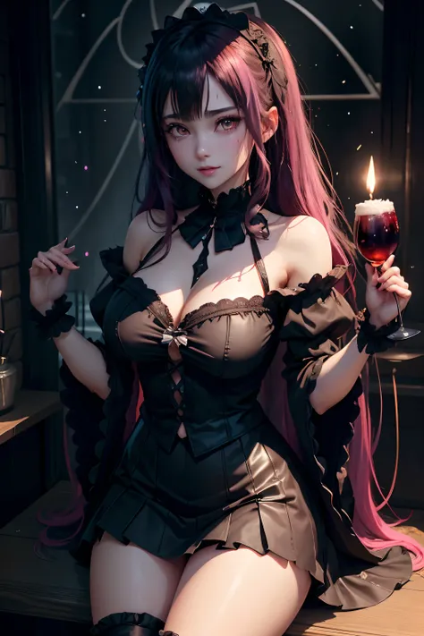 Hard Dark Gothic Makeup、Maniacal、Deep night sky、horor、Black Dark Eyeshadow、crying how bright、mourn、Good skin luster、Long hair straight hair、Dark Gothic Makeup、Dark smile、Restless Palace、Expressions of sexual arousal、Fragrant beauty、22year old、Lying、seducti...