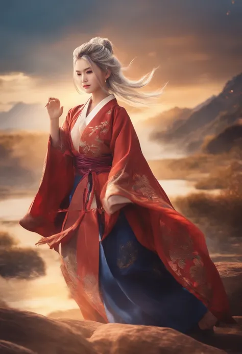 1girl, (Super Saiyajin:1.3),Hanfu,